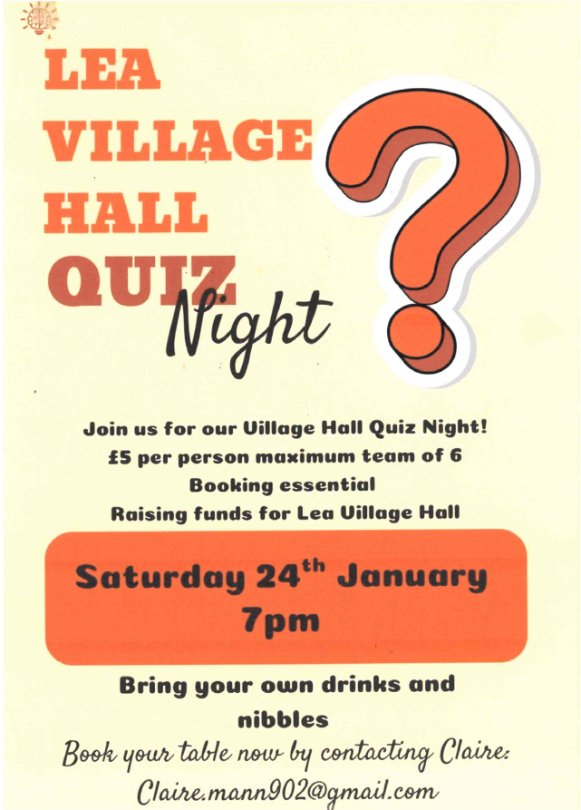Lea Village Hall Quiz Night